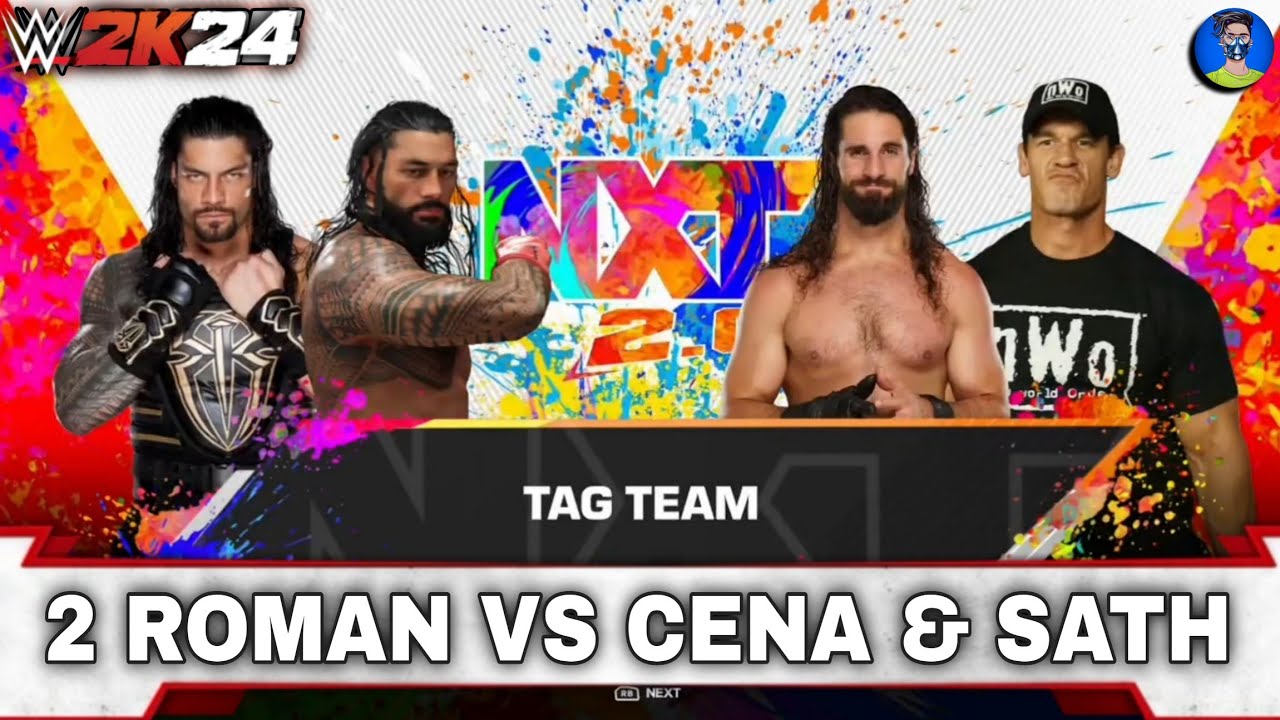 WWE 2K24 2 Roman Reigns VS Sath Rolling & Jhon Cena #4
