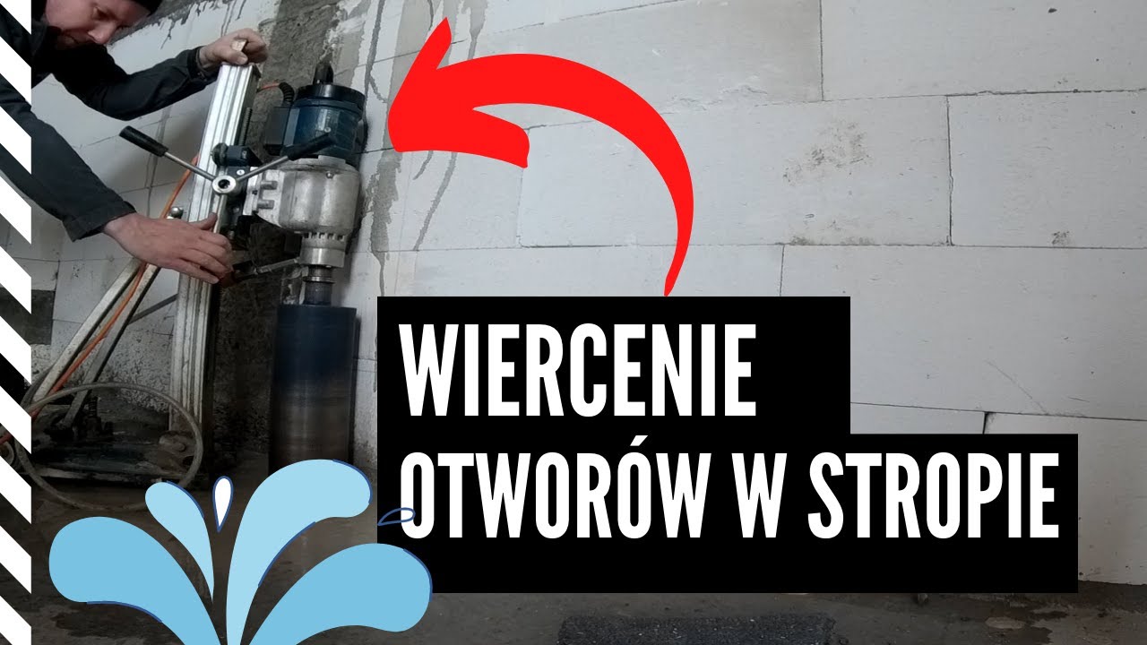 020 Wiercenie otworów przez strop pod kanalizacje i wodę. #budowadomu Wiertnica z wypożyczalni :)