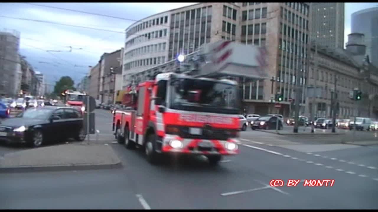KdoW C-Dienst + Löschzug BF Frankfurt im Gegenverkehr + Dauerpresslufthorn (SELTENE AUFNAHME!!!)