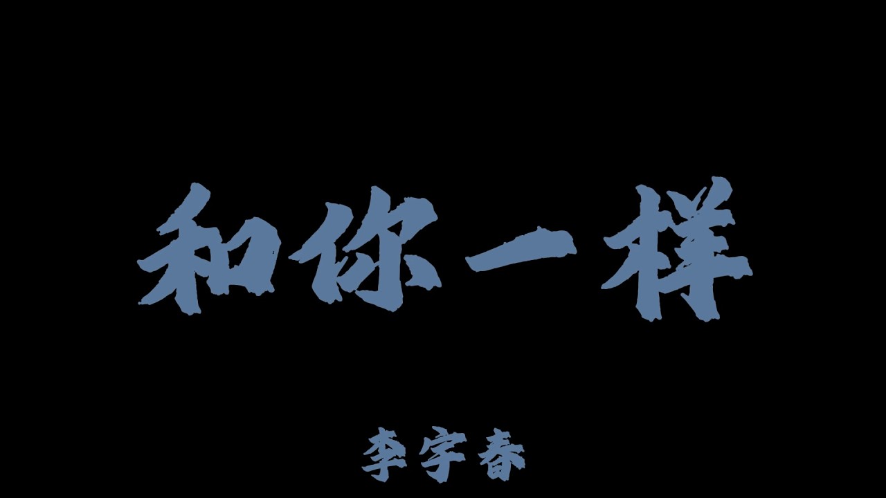 李宇春 (Chris Lee) - 和你一樣『誰在最需要的時候輕輕拍著我肩膀 誰在最快樂的時候願意和我分享』【Lyrics Video】