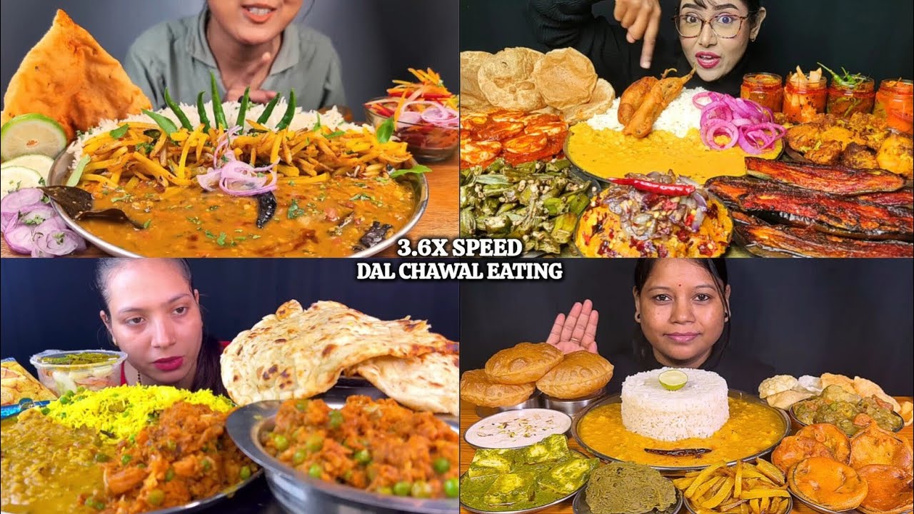 ASMR: Eating Dal Chawal Eating Challenge 😍😋 Beingan fry aloo bharta aloo bhaji Mukbang🤤