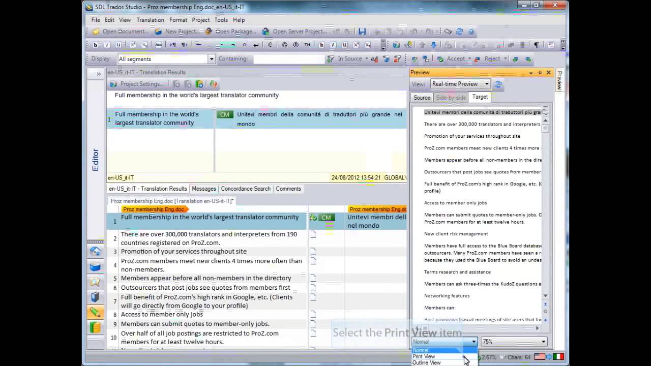 Trados / Tutorial For Translation
