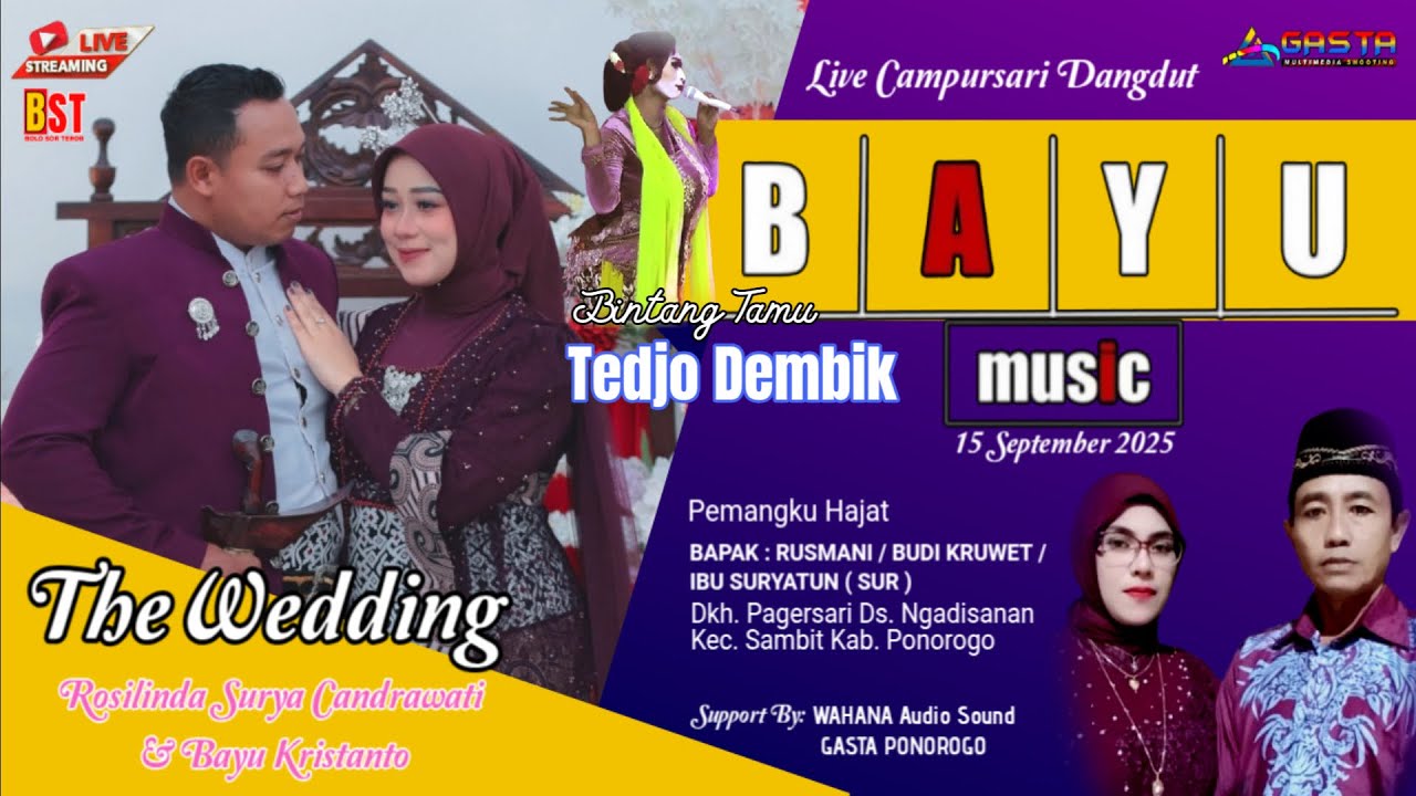 LIVE BAYU MUSIC -  DIRUMAH BAPAK : RUSMANI BUDI / BU SURYATUN, PAGERSARI,NGADISANAN