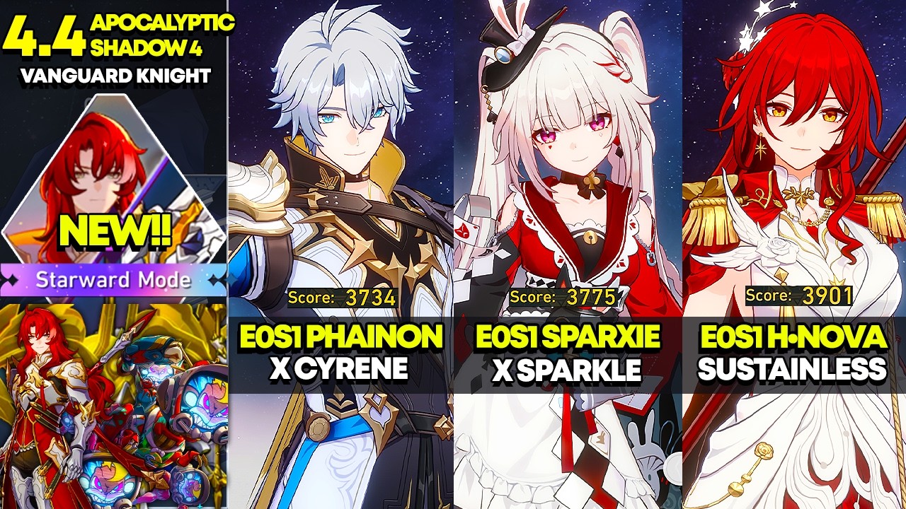 NEW Apocalyptic Shadow 4: Starward Mode | E0S1 Phainon, E0S1 Sparxie, E0S1 Himeko &bull; Nova | HSR 4.4