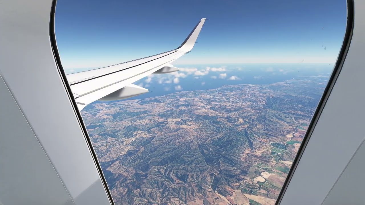 Pacific Coast Relaxing Flight Santiago to Concepción, Chile | 35 Minutes at 24,000 ft
