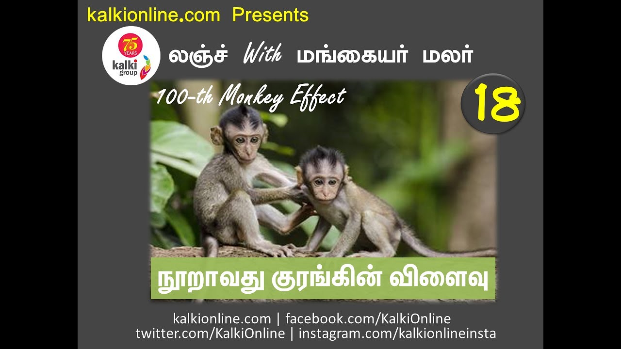 நூறாவது குரங்கின் விளைவு |100-th Monkey Effect|Lunch With Mangayarmalar|Kalkionline.com|#Kalkionline