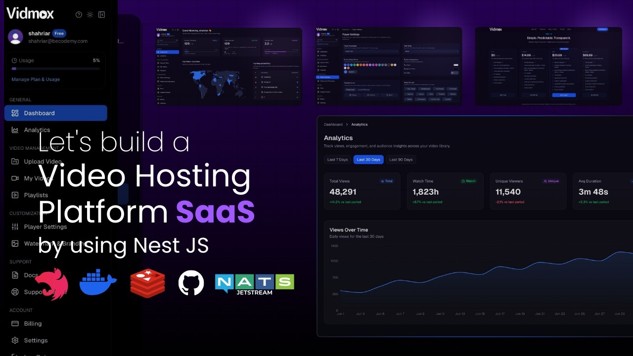 Let's build and deploy a video Hosting Platform SaaS by using Nest Js | Vidmox | (Part 1)