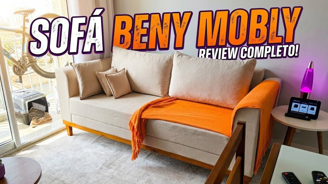 Sofá Beny 3 lugares - Produto Mobly (Cor linho Cru)