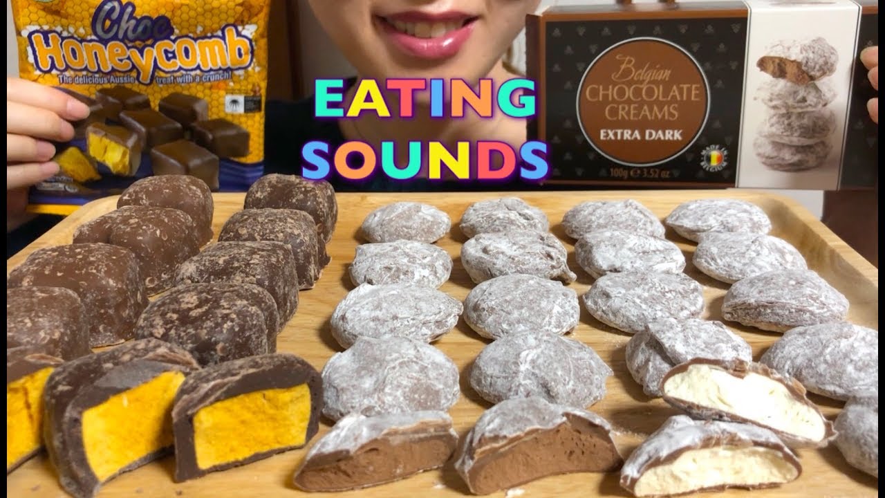 《Eating sounds/食べる》No talking》Chocolate creams!Choc honeycomb!チョコレート!