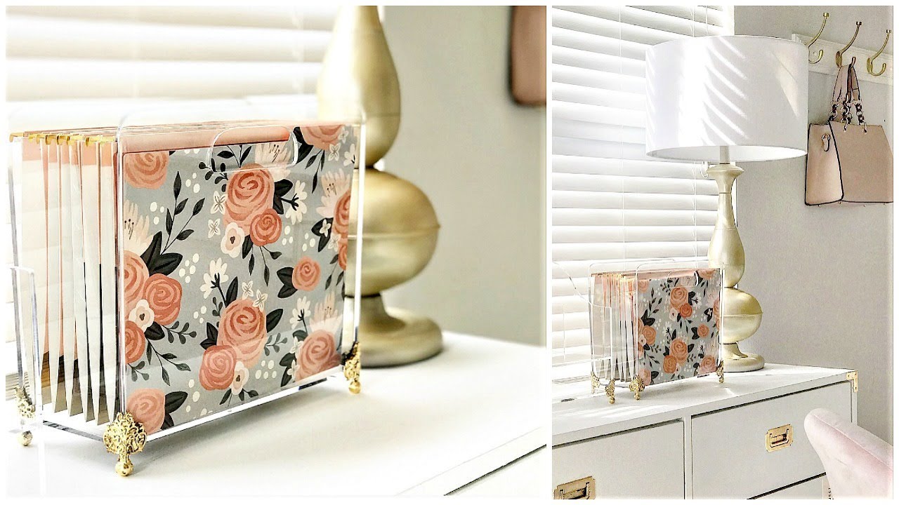 NEW! Home Office Organization | DIY File Folder Holder Gold Box Feet