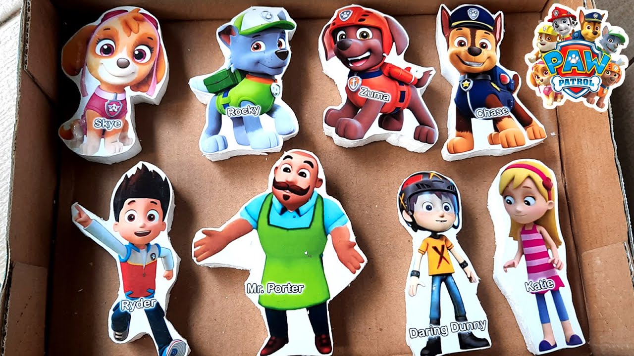 Satisfying ASMR Paw Patrol Marshall Ryder Rubble Tracker Zuma Rocky Skye opening video #compilation