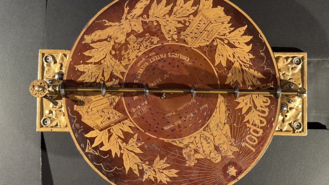 Monopol Musikautomaten Tonwerk von Paul Ehrlich um 1880 produziert in 30,2cm , 11 7/8 Zoll Tonwerk