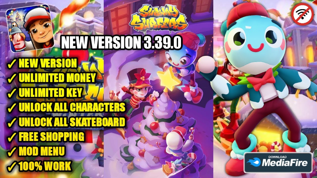 UPDATE!! Subway Surfers Mod Menu Apk V3.39.0 Terbaru 2024 | Unlimited Money Unlock All Characters
