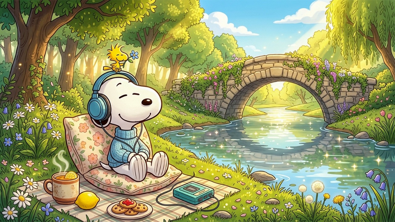 Snoopy’s Peaceful Riverside Escape 🌿🎧 Cozy Lofi Beats for Study, Relax & Calm Days