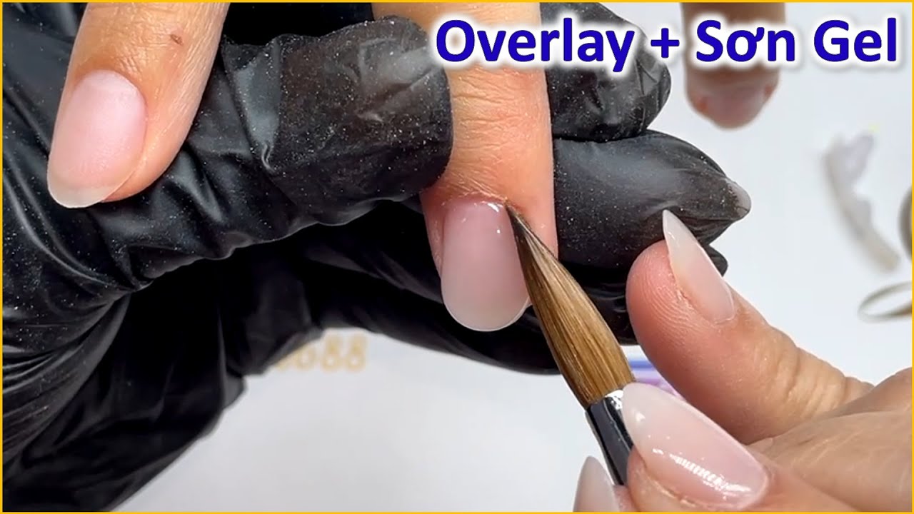 Đắp bột overlay móng ngắn Sơn gel SS31 Deluxe, đánh Chrome | Christine Lam