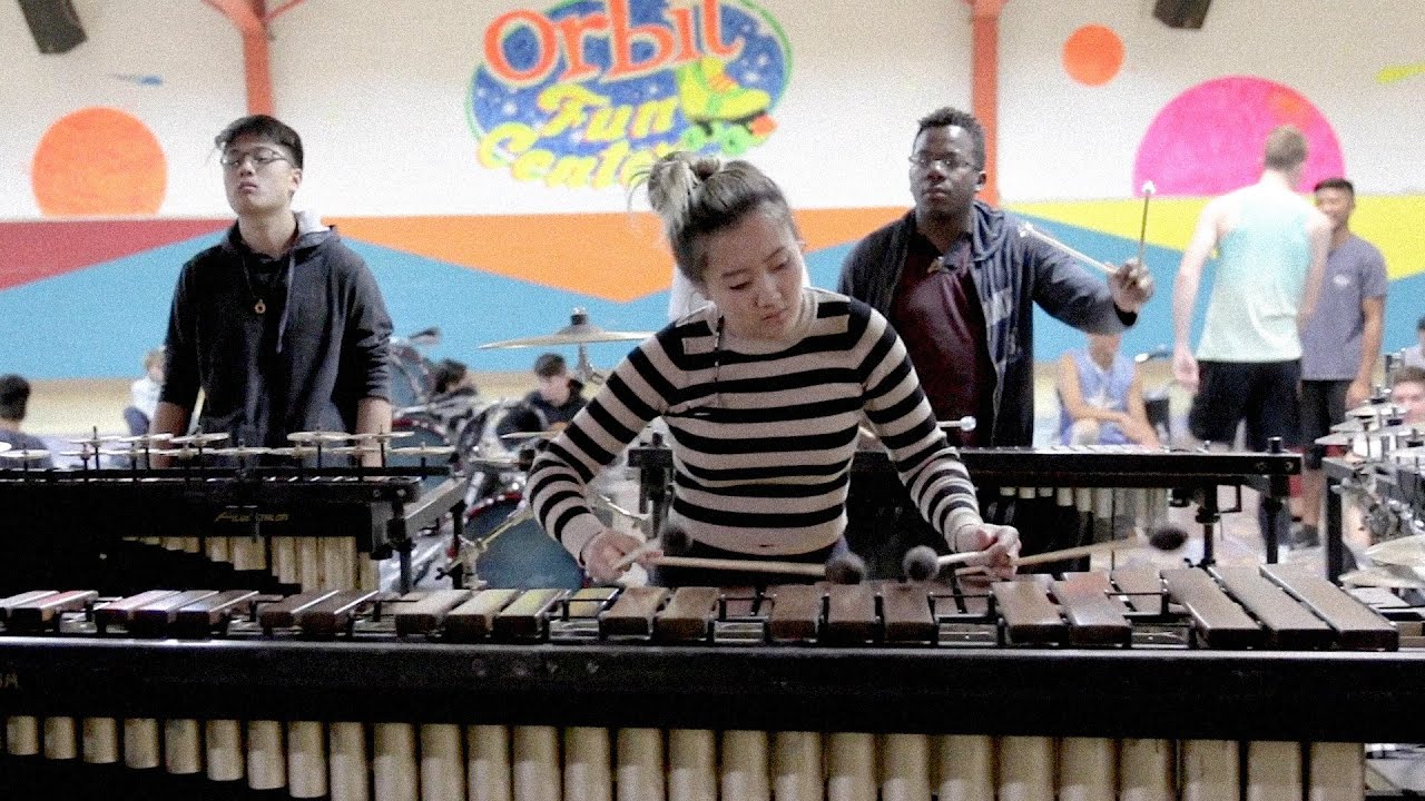 2018 Broken City Front Ensemble Warms Up On WGI Prelims Day (Rehearsal)