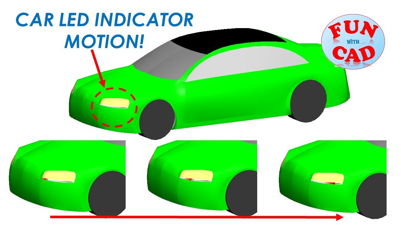 CAR LED Indicator Dynamic Motion | SolidWORKS | 3D CAD Assembly  | Animation Tutorial
