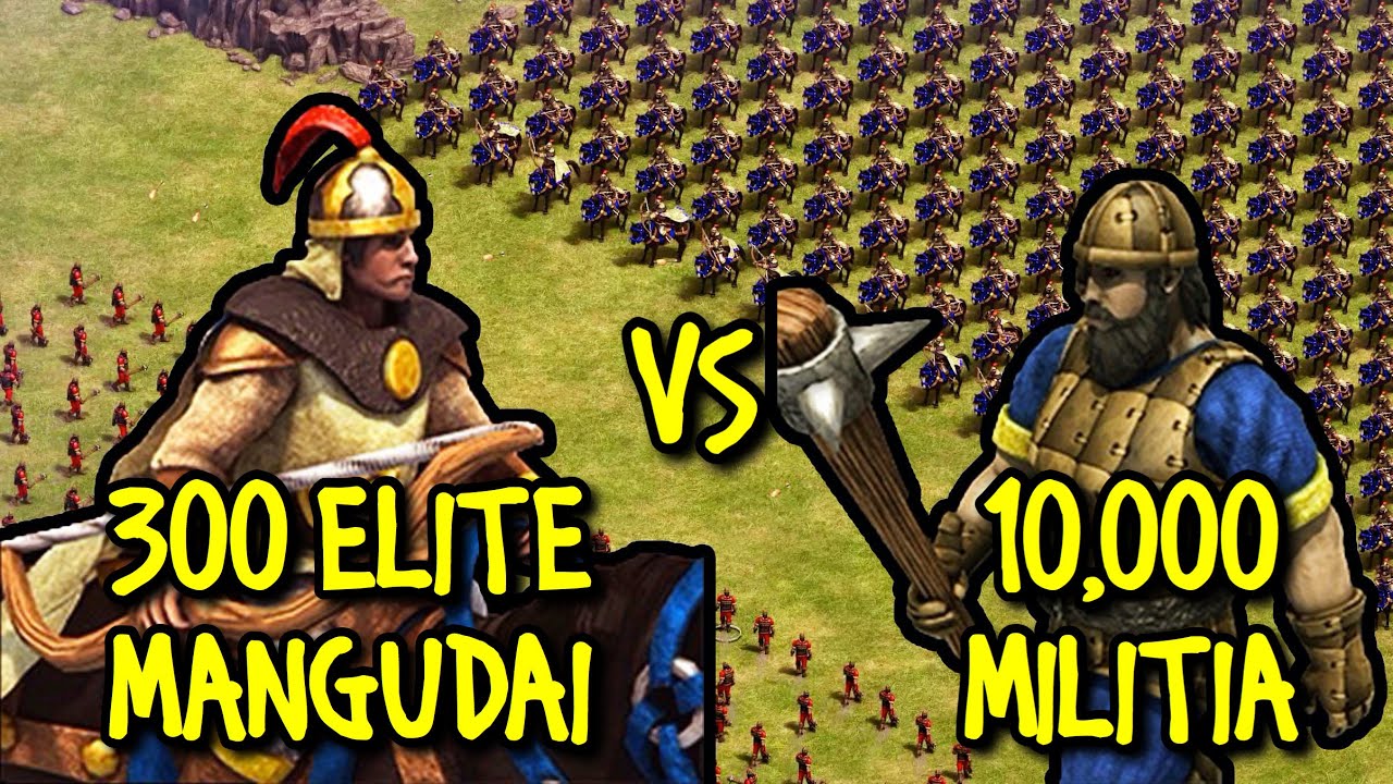 300 ELITE MANGUDAI vs 10,000 MILITIA | AoE II: Definitive Edition