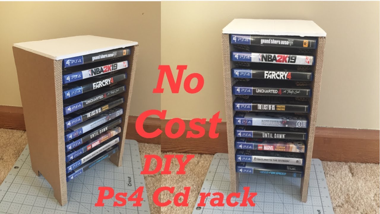 how to make cd rack using cardboard | ps4 games cd rack
