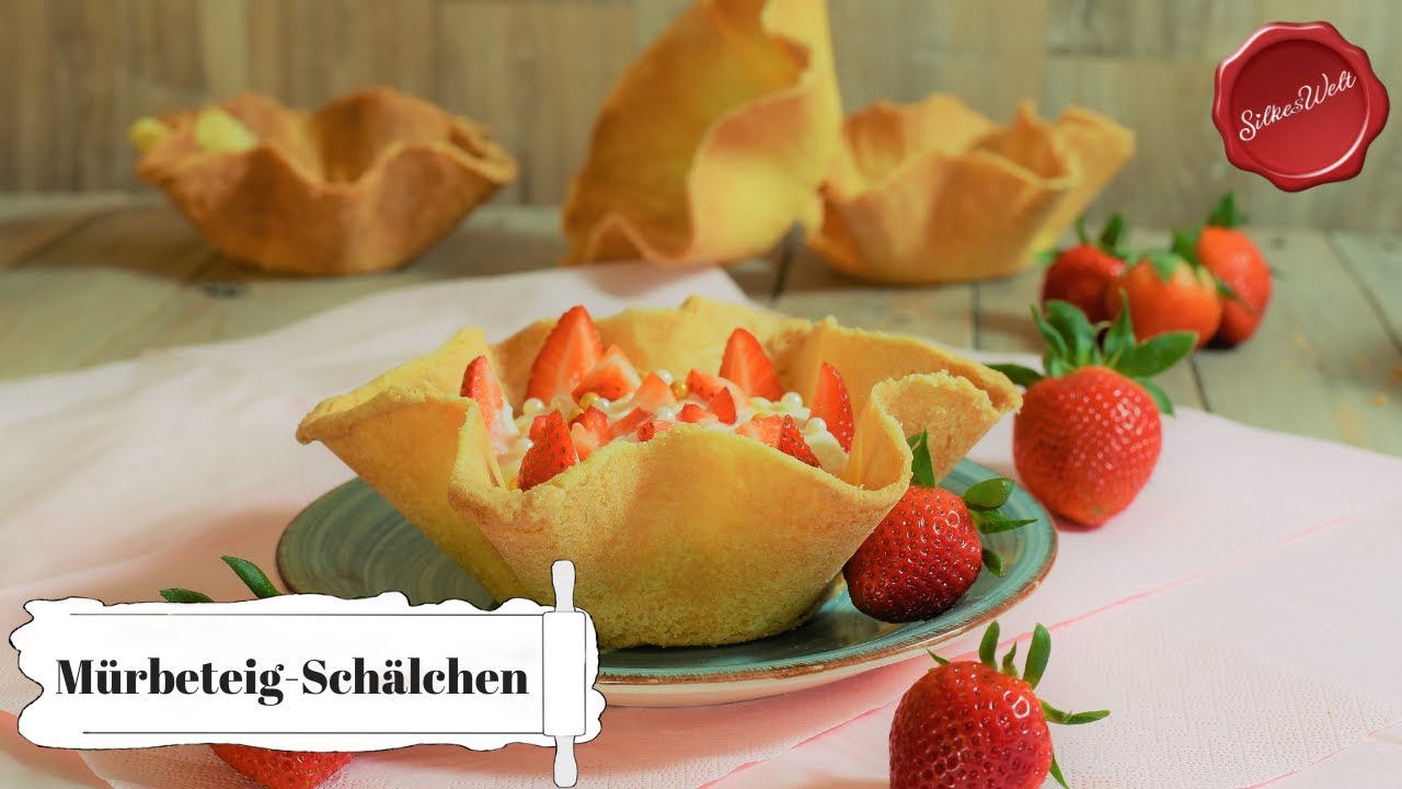 Mandelmürbeteig-Schalen mit Zitronencreme und Erdbeeren #silkeswelt #rezepte_silkeswelt