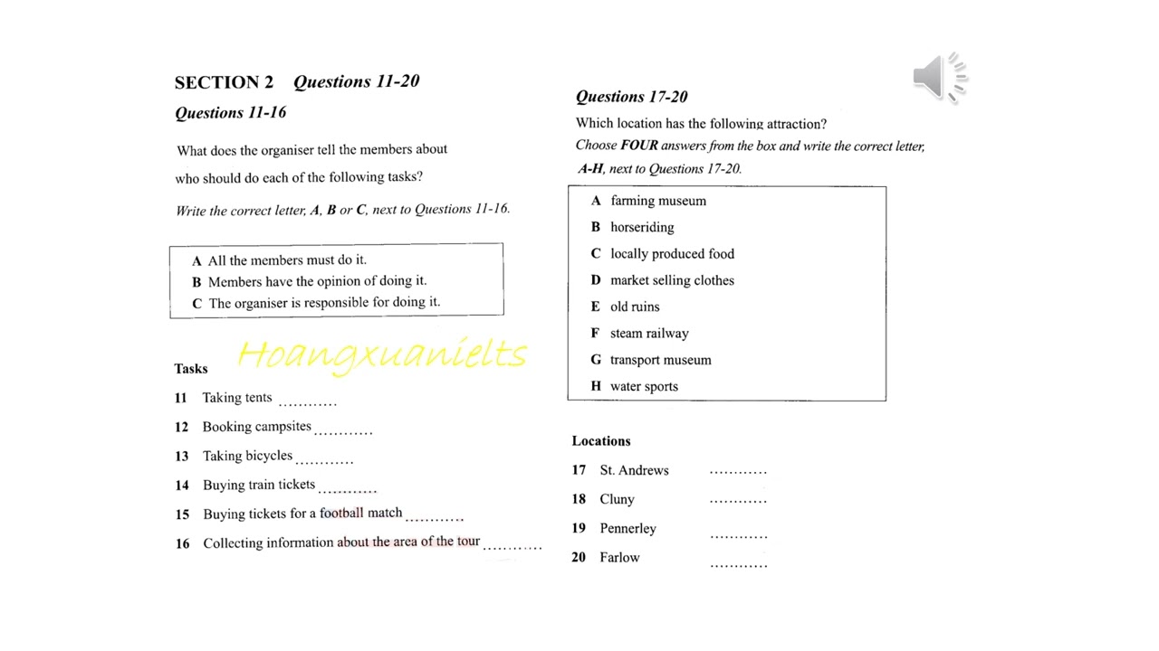 IELTS Listening Actual Tests Vol 5 Test 1