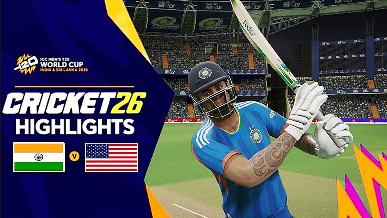 Основные моменты матча Индия против США • Чемпионат мира ICC T20 2026 • Игровой процесс Cricket 26