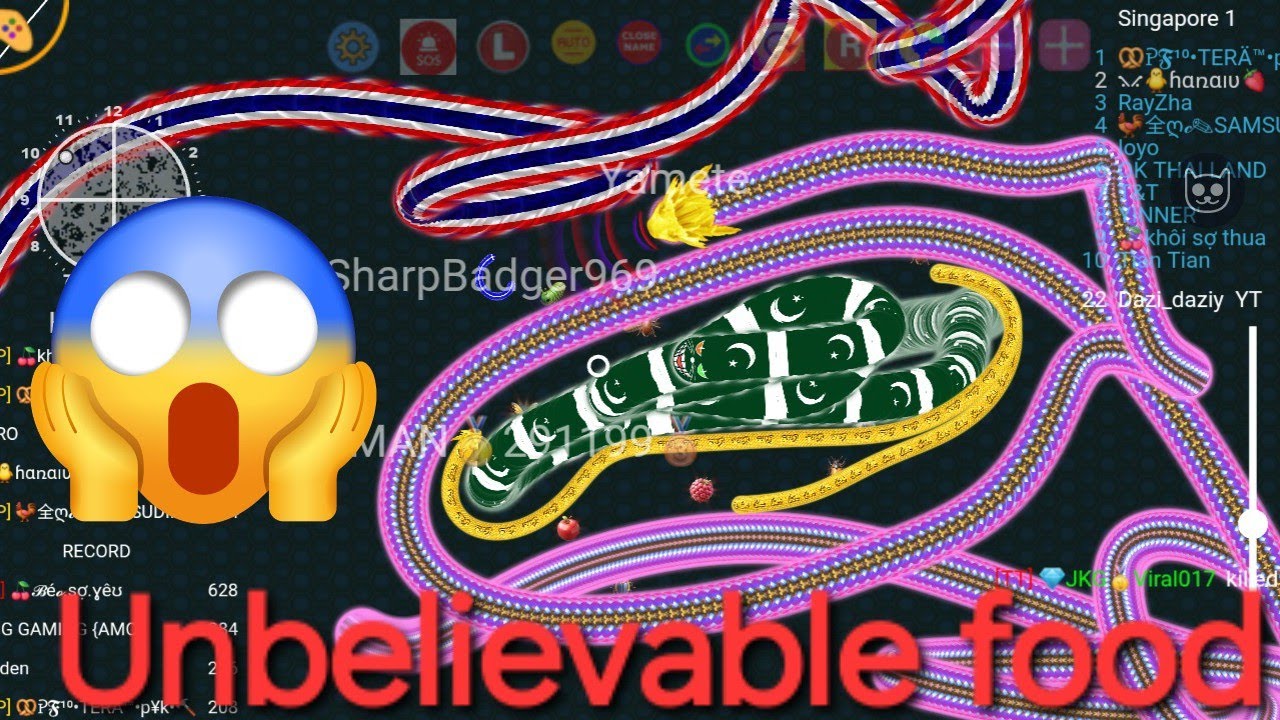 Wormzilla trolling snakes 🐍- Unbelievable Headshots 😳 | Trying new world record wormate.io 🐛🪱