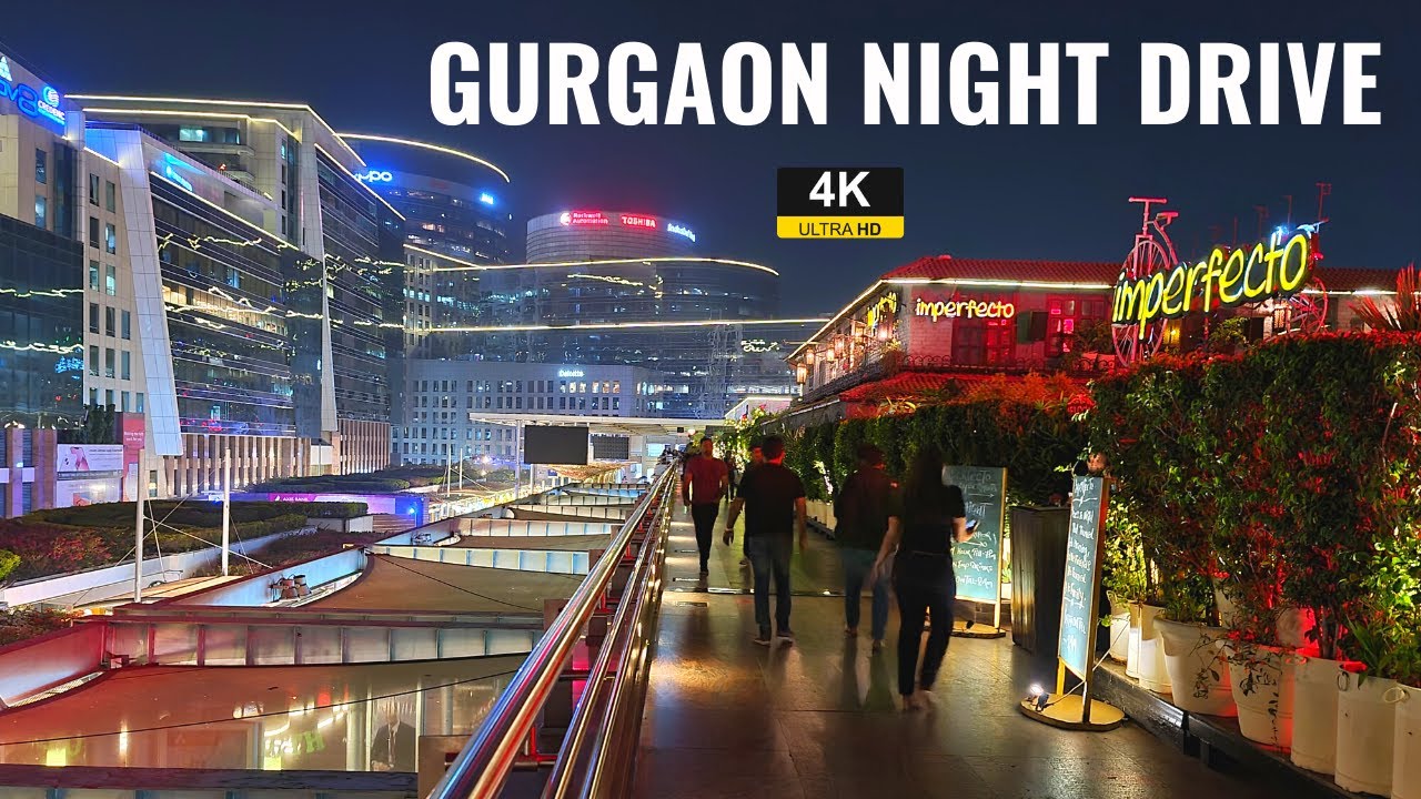 Gurgaon Night Drive 4K | DLF Cyber Hub | #rslive