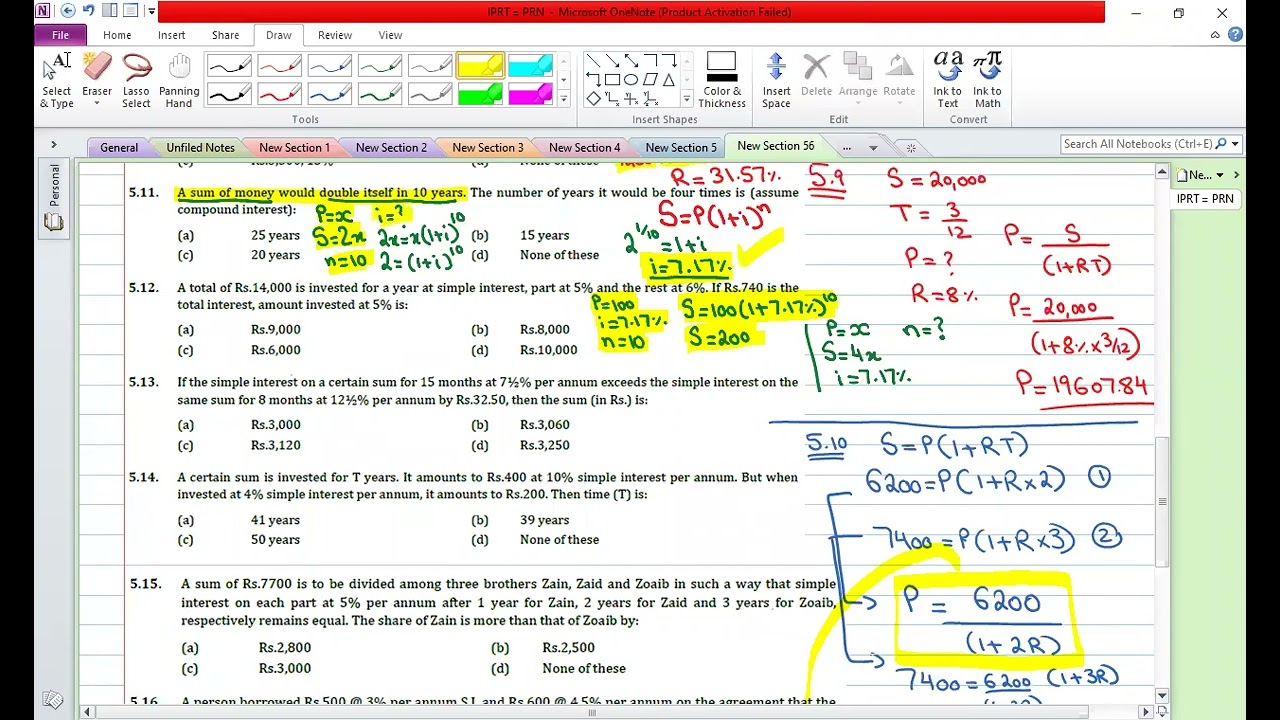 Financial maths 5 11 including discussion about using calculator to solve equation