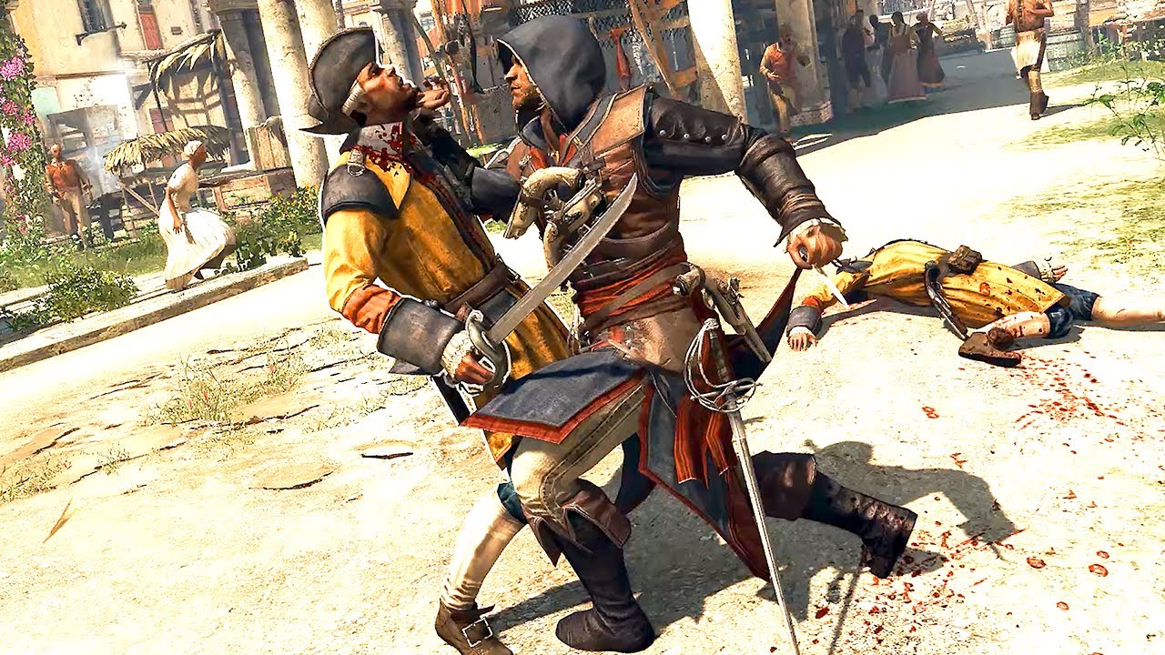 Assassin's Creed 4 Black Flag Advanced Combat Kills & Parkour with Haytham Kenway Outfit in Havana