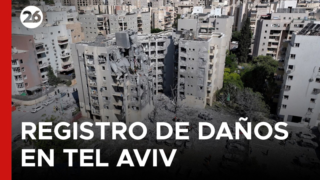 🚨  FUERZA MILITAR IRANÍ | Drones revelan daños tras ofensiva en Tel Aviv