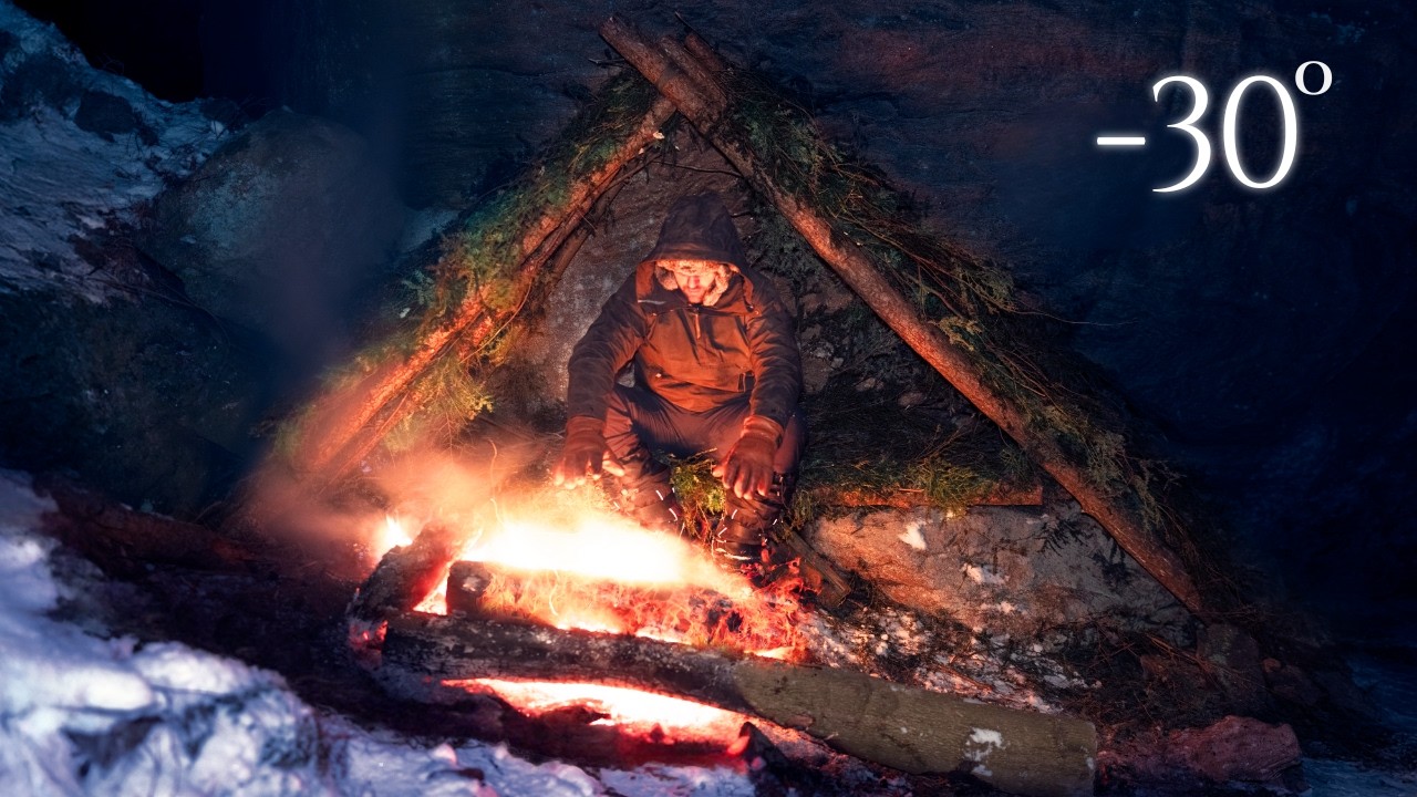 SURVIVING the COLDEST night of the year | No sleeping bag -30&ordm;