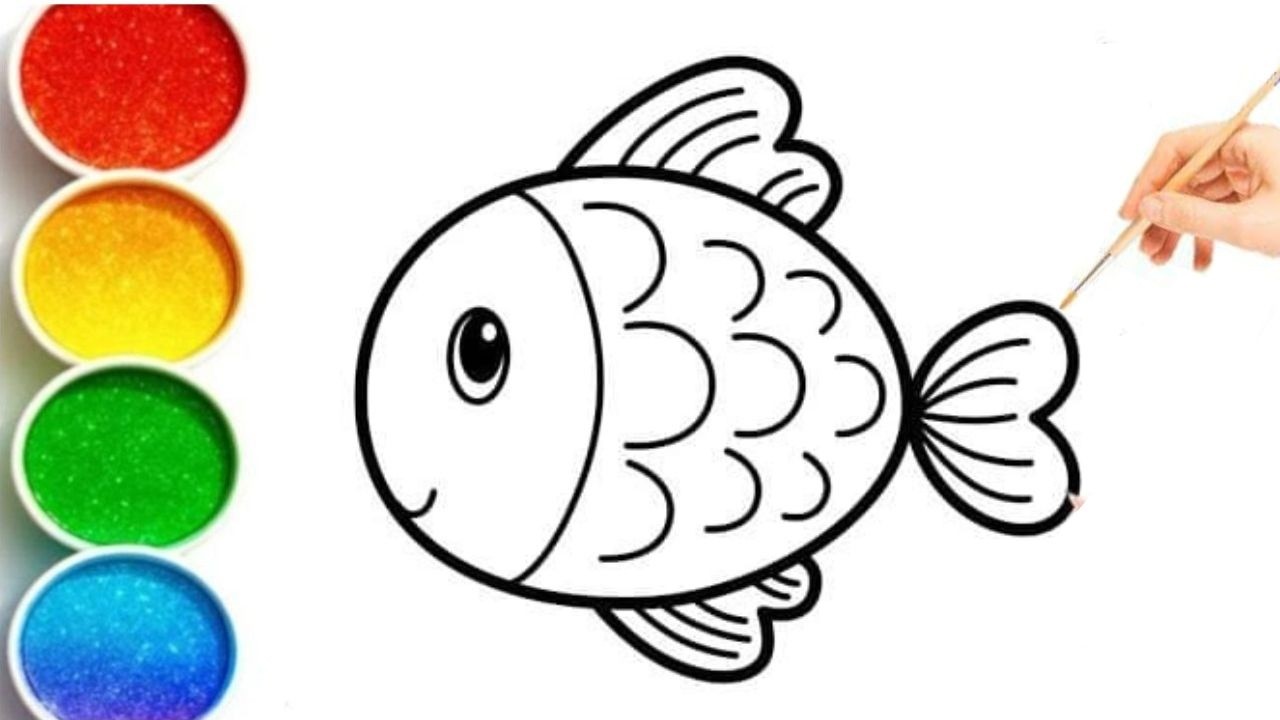 Cute Rainbow Fish Drawing 🐠 🐟How to Draw Fish Step by Step | Fish Drawing for kids 🐟gambar ikan