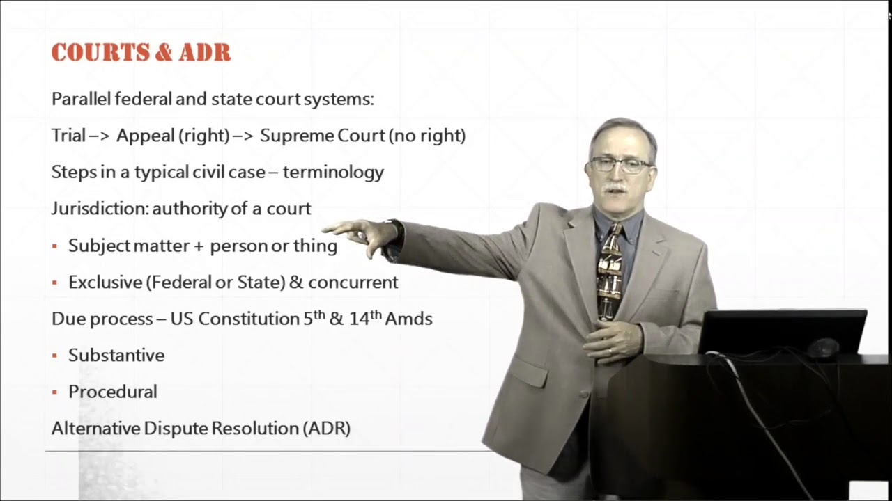 Introduction to Law:  Courts and Alternative Dispute Resolution (ADR)