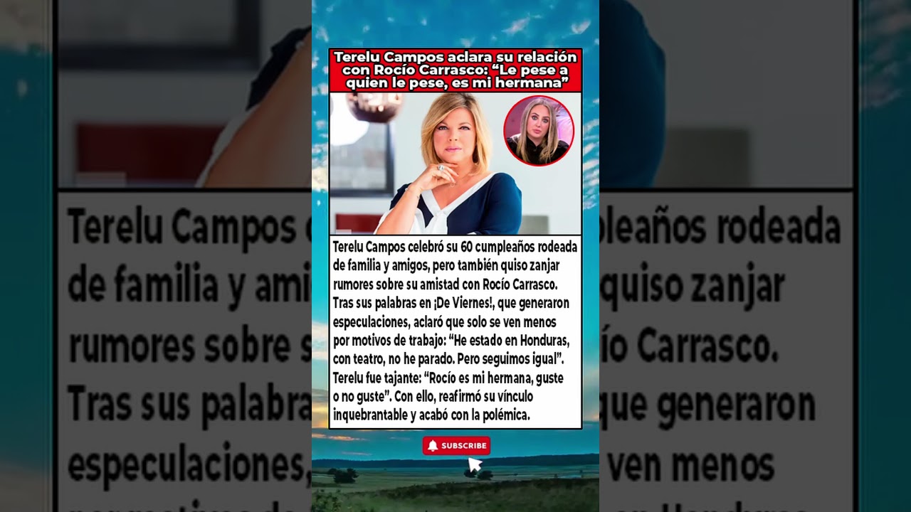 Terelu Campos rompe el silencio: &ldquo;Roc&iacute;o Carrasco es mi hermana, le pese a quien le pese&rdquo;