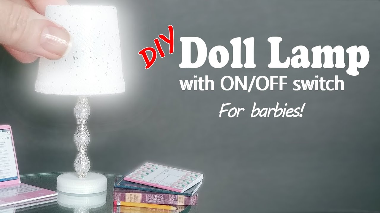 How to make a miniature doll lamp with switch!.... EASY