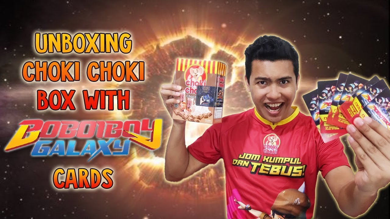 Unboxing Choki Choki Box with Boboiboy Galaxy Augmented Reality (AR) Cards !