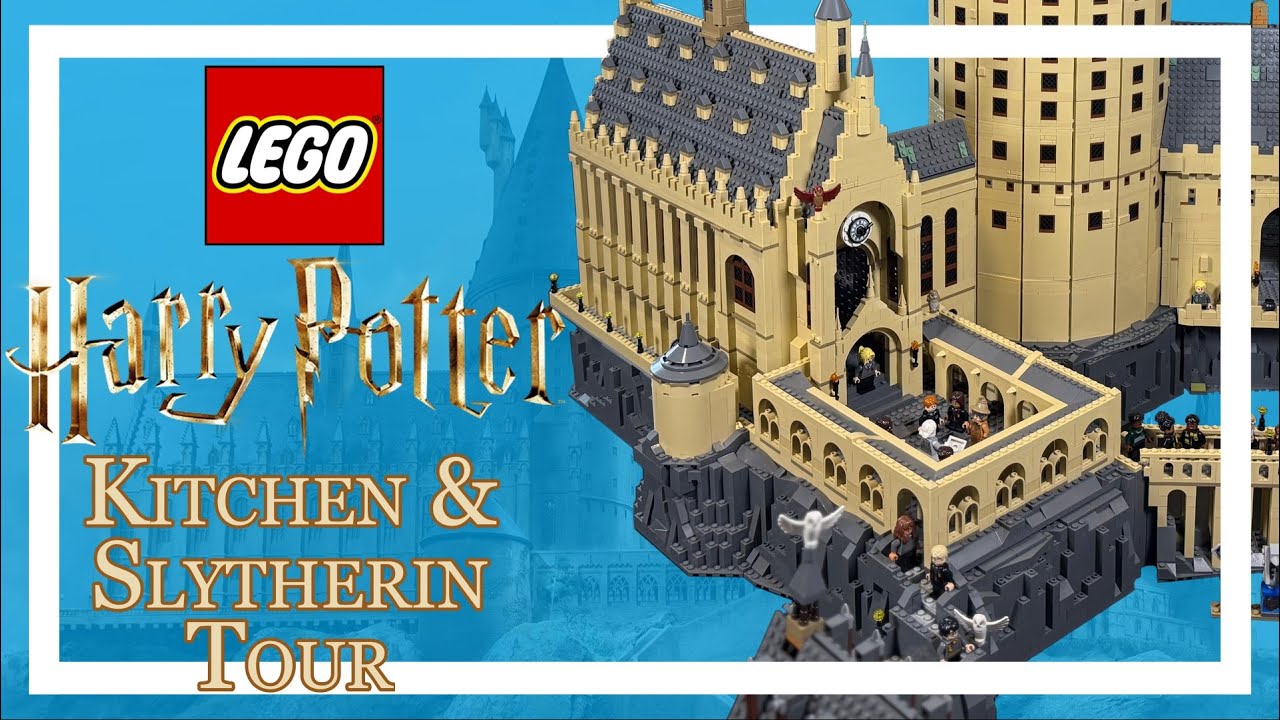 Экскурсия по самодельной модели LEGO Хогвартс 2: Кухня и гостиная Слизерина.