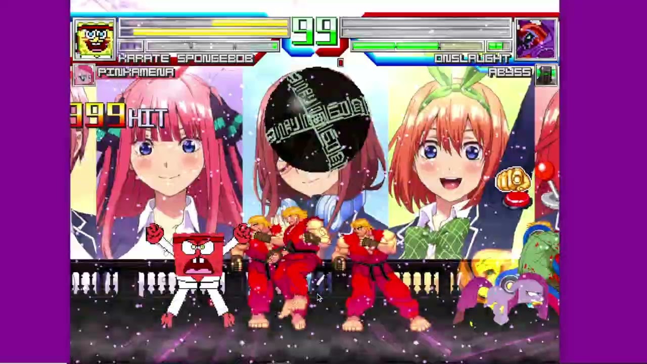 Mugen Battle #3081: Team Karate Spongebob vs Team Onslaught #2