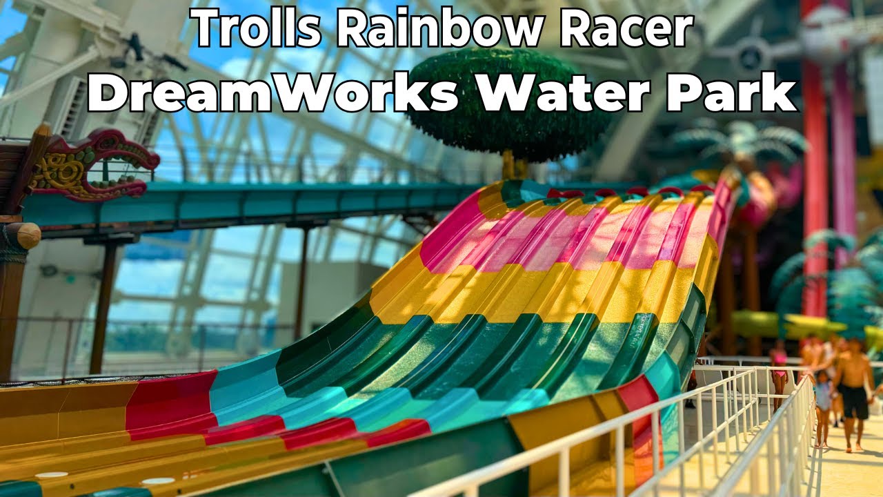 Trolls Rainbow Racer at DreamWorks Water Park 4K POV