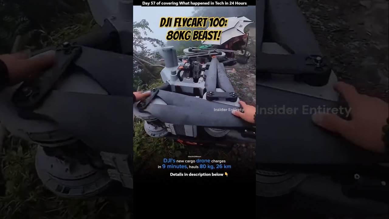 День 57: DJI FlyCart 100: самый прочный в мире дрон для доставки, перевозит 80 кг груза! #djiflyc...