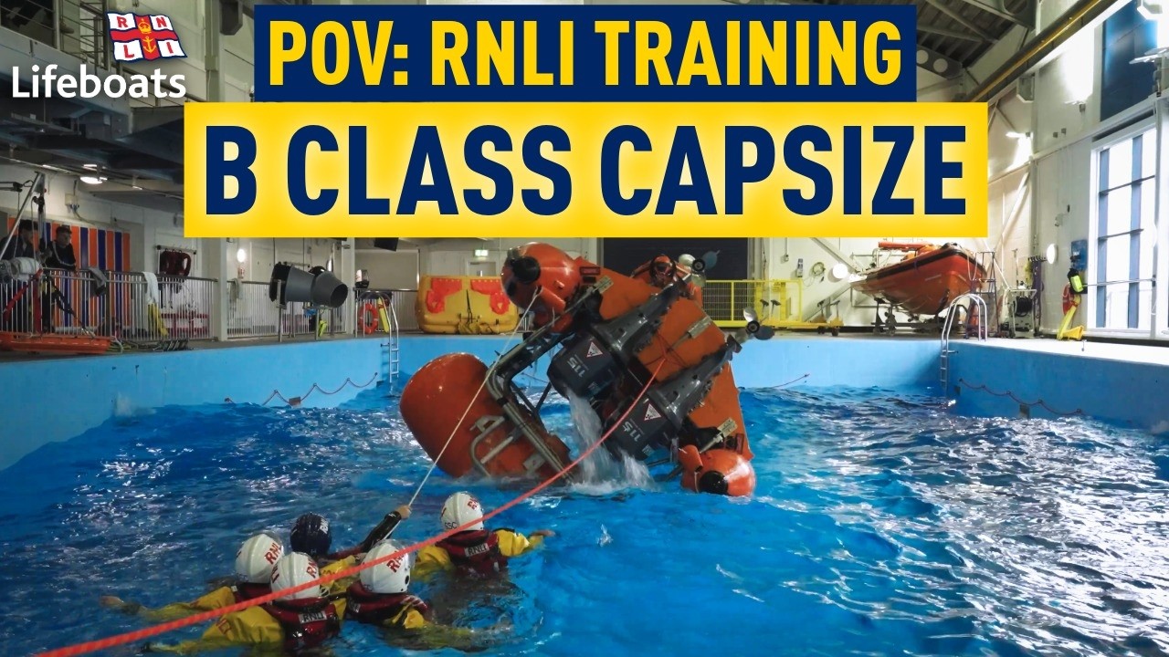 GoPro POV: B class lifeboat capsize drill - RNLI training exercise