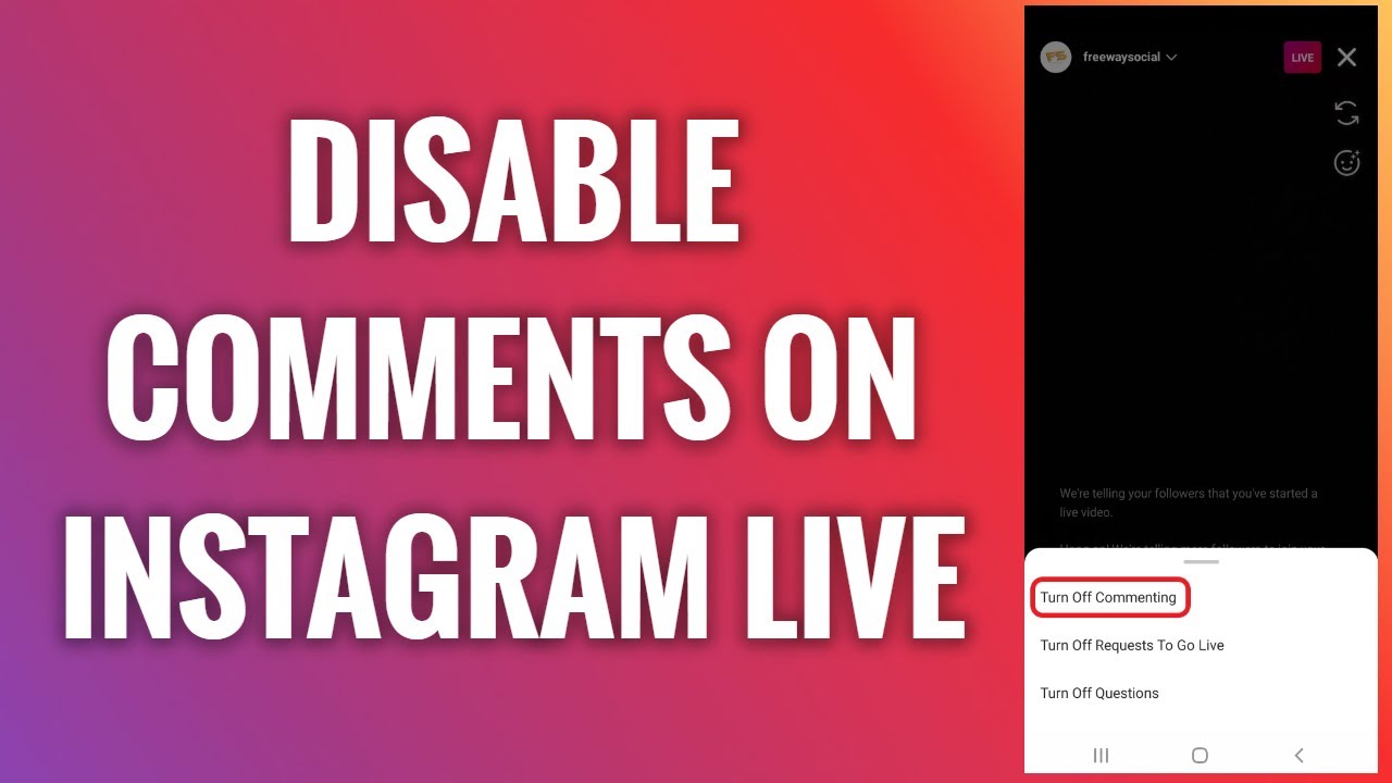 How To Disable Comments On Instagram Live