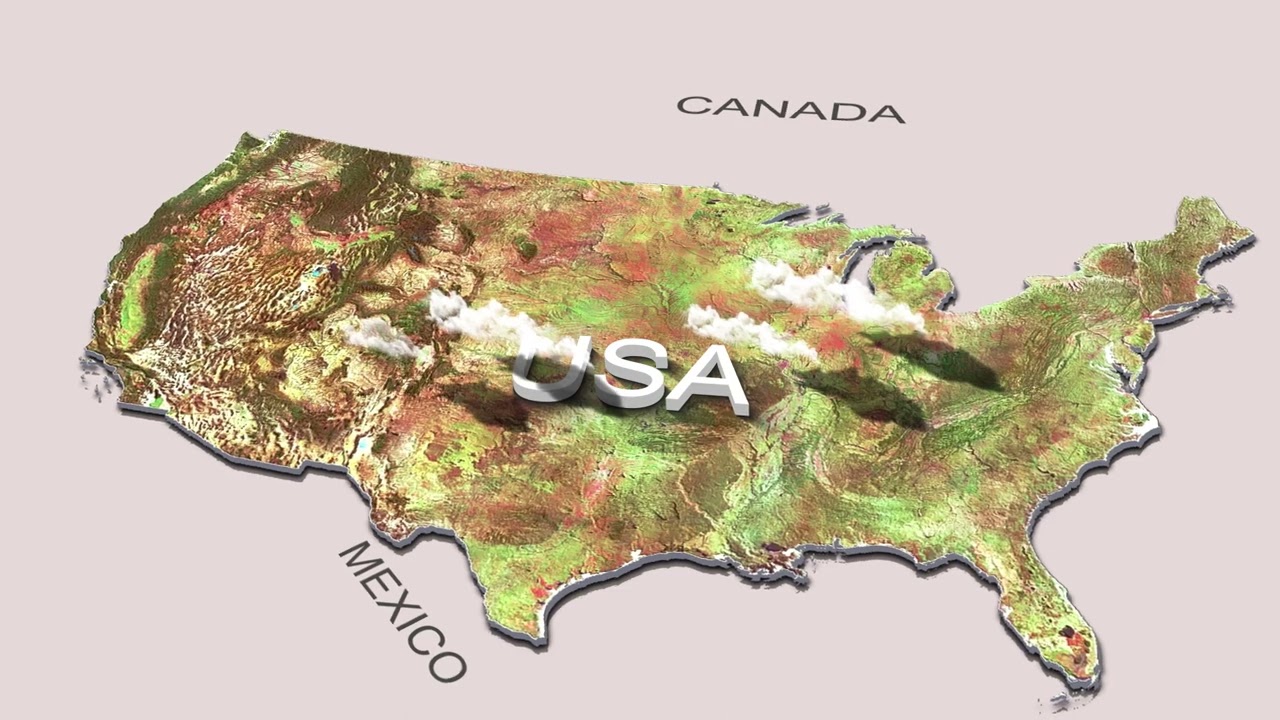USA 3d Map Free Stock Footage + After Effect Project File
