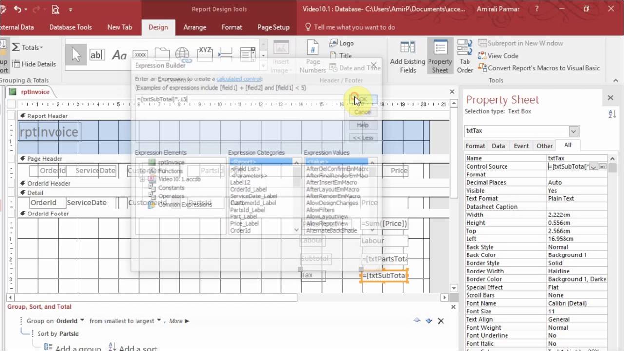 Microsoft Access pt 10 - Invoice with Payment & Dlookup