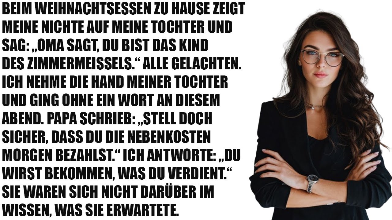 Auf der Weihnachtsfeier nannte meine Nichte meinen Sohn das „Kind des Dienstmädchens“