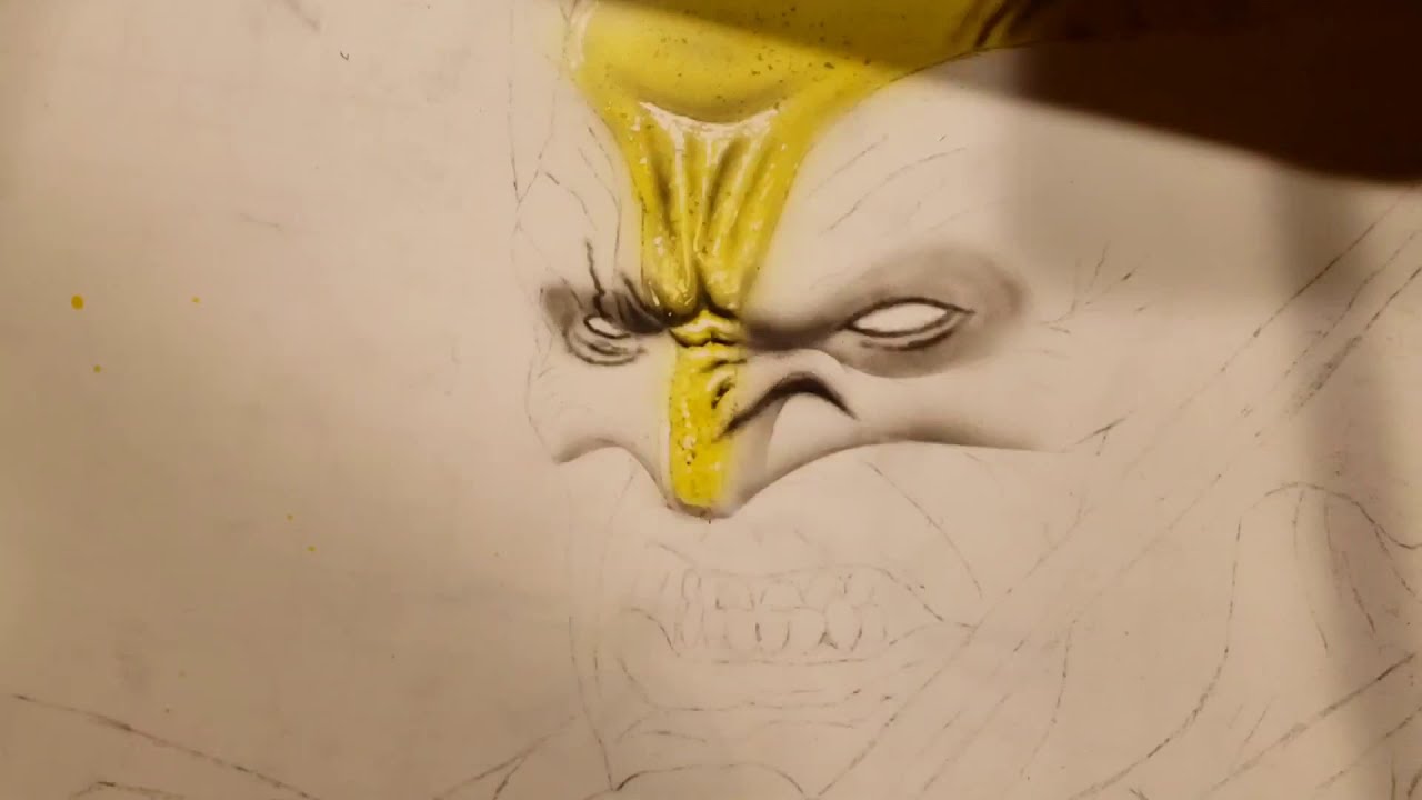 Wolverine Airbrush Portrait Part 1