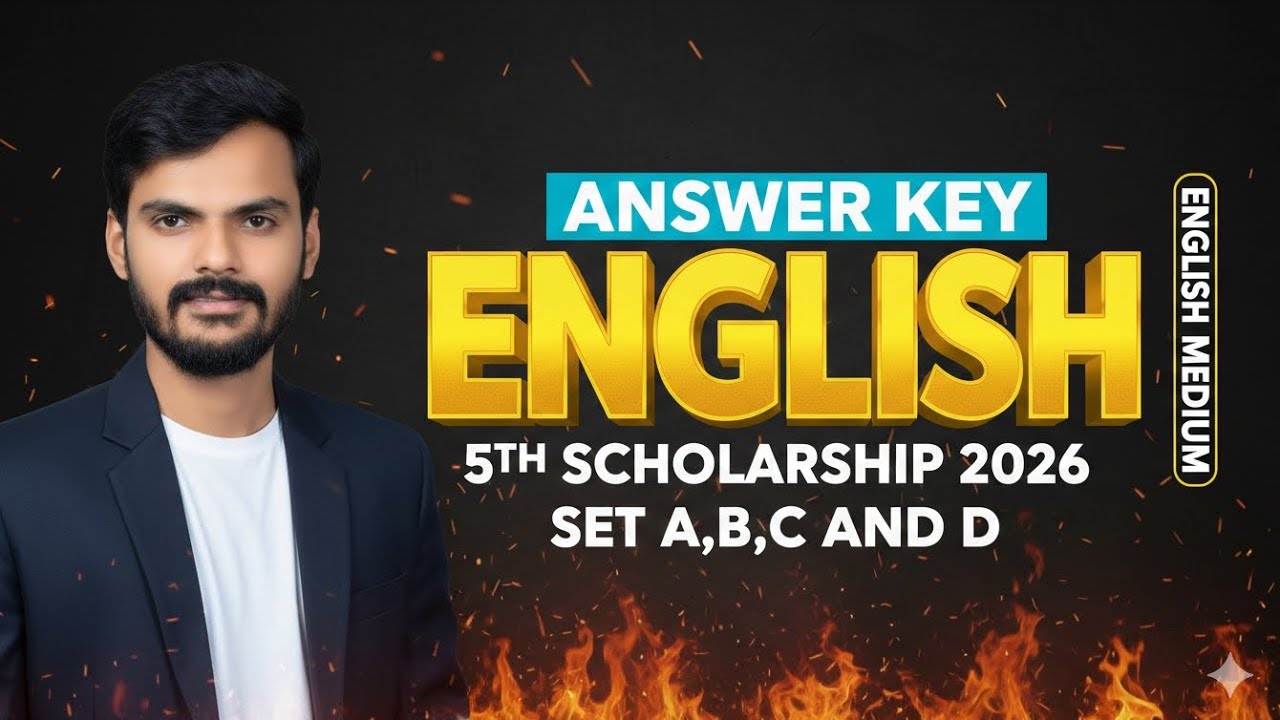 5th scholarship English medium 2026  | english subject answer key 