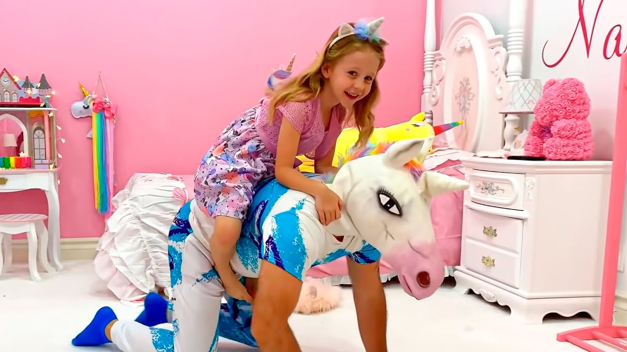 Nastya new unicorn room and magic stories - Kids video series