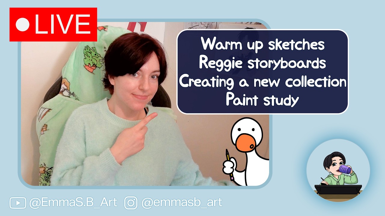 Warm up sketches, Storyboarding, New collection, and Painting study